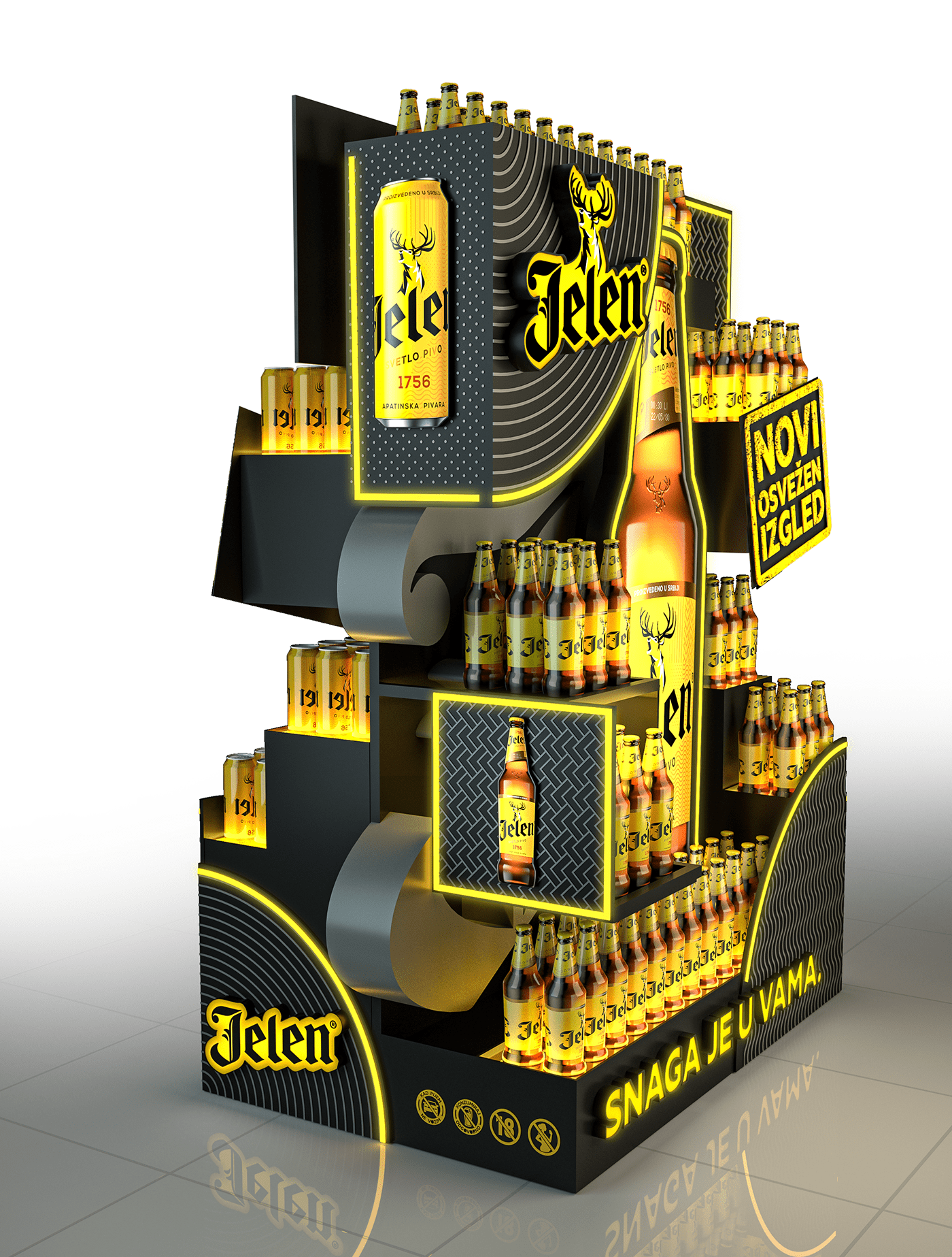 beer bolpacic design Display imprerssive display jelen pos POS Display posm wow display
