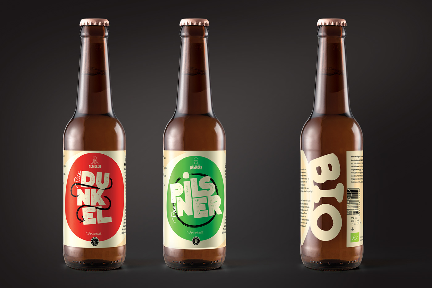 beer beer bottle bio green Label nembeer Packaging red romania sibiu
