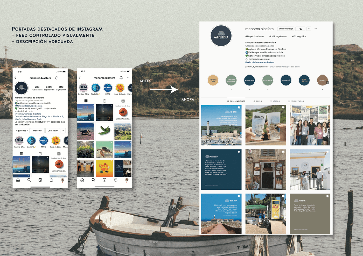 biosfera cover feed graphic design  instagram Menorca post social media Social Media Design Stories