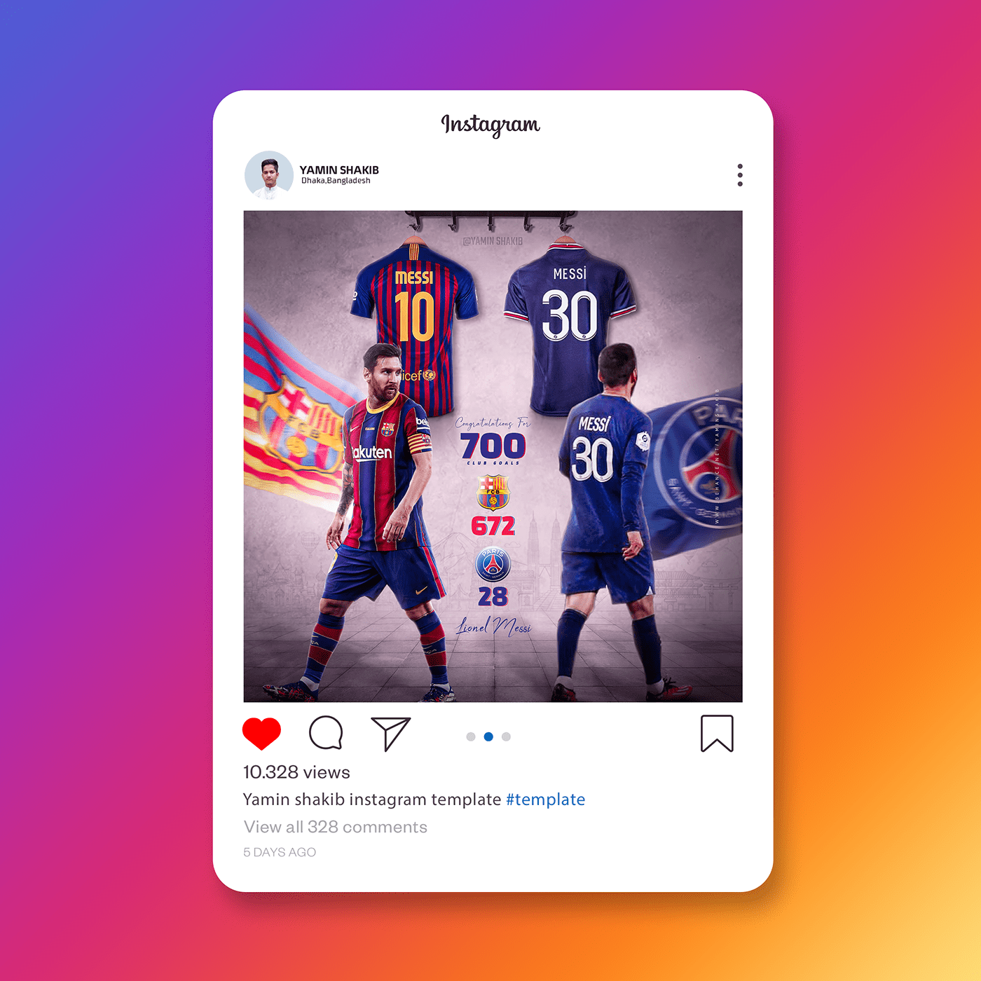 700 GOALS barcelona cristiano ronaldo football graphic design  lionel messi photoshop poster PSG sports
