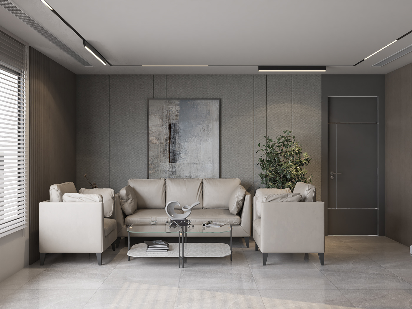 3D architecture furniture Interior interior design  modern Office Design Render visualization vray