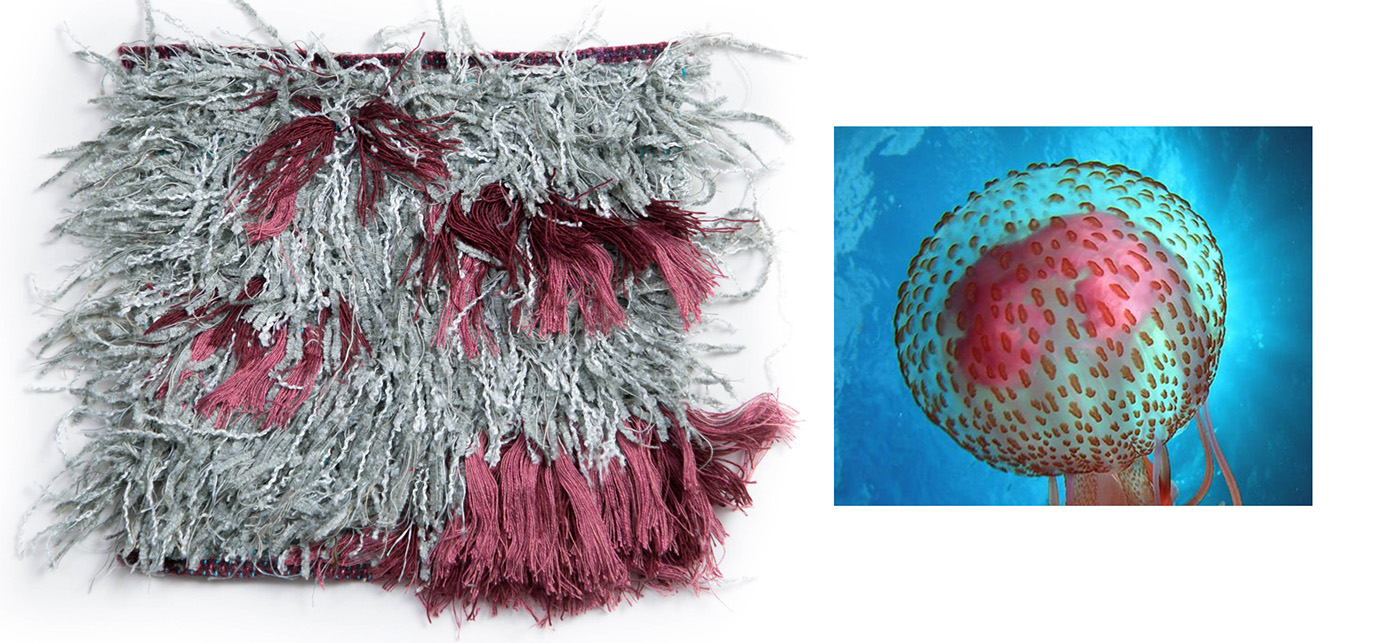 loom weaving Textiles design octopus jellyfish fish sealife