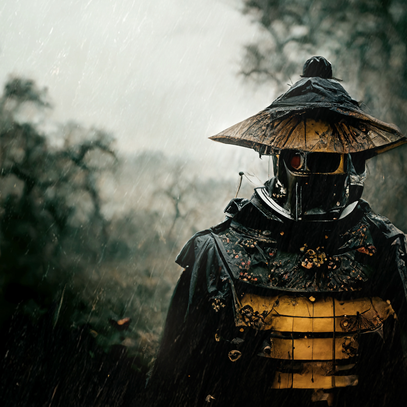 ai artwork Character concept art Digital Art  digital illustration Drawing  japan midjourney samurai
