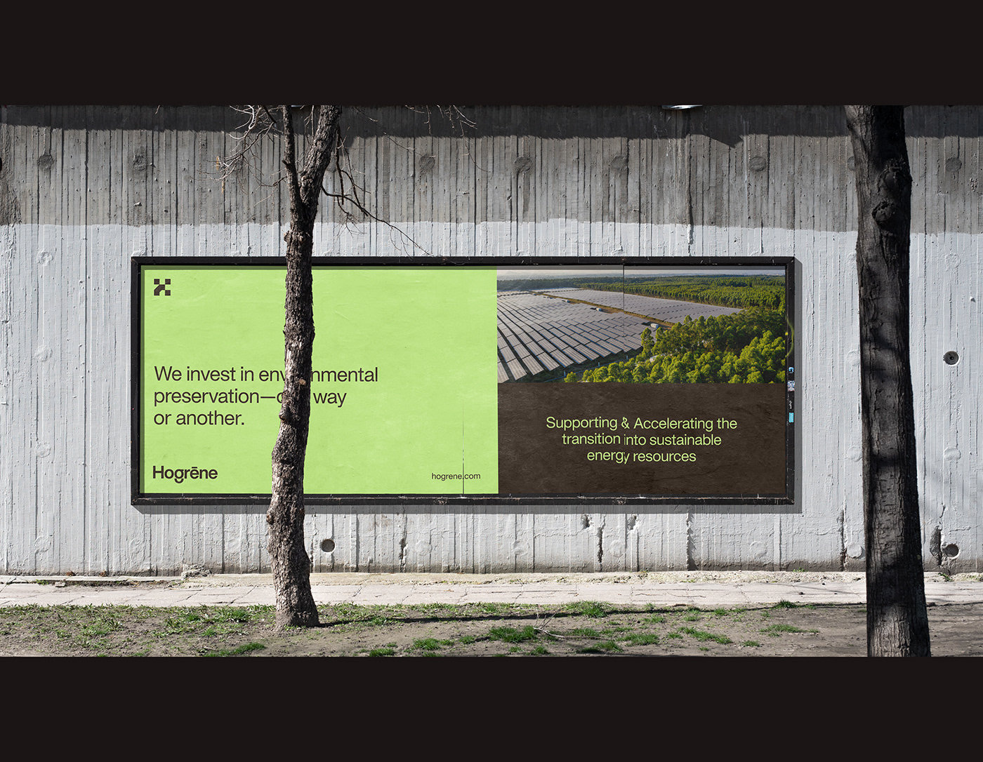Hogrene case study by Uniko studio. Billboard design