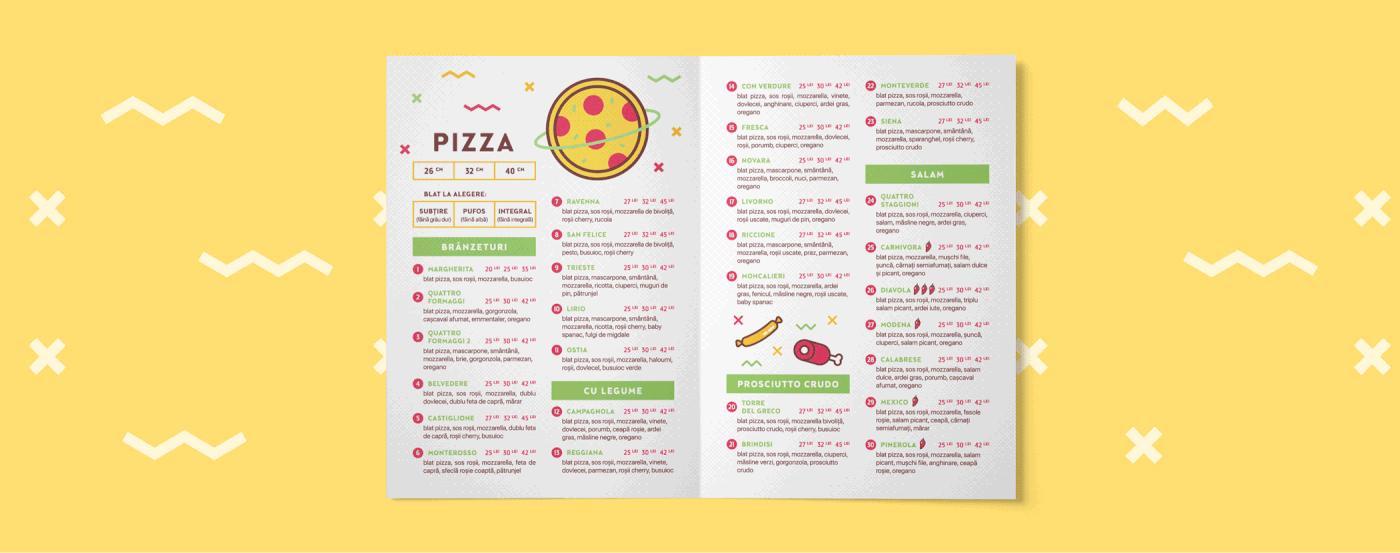box brand identity delivery Food  ILLUSTRATION  menu Packaging Pizza rebranding restaurant