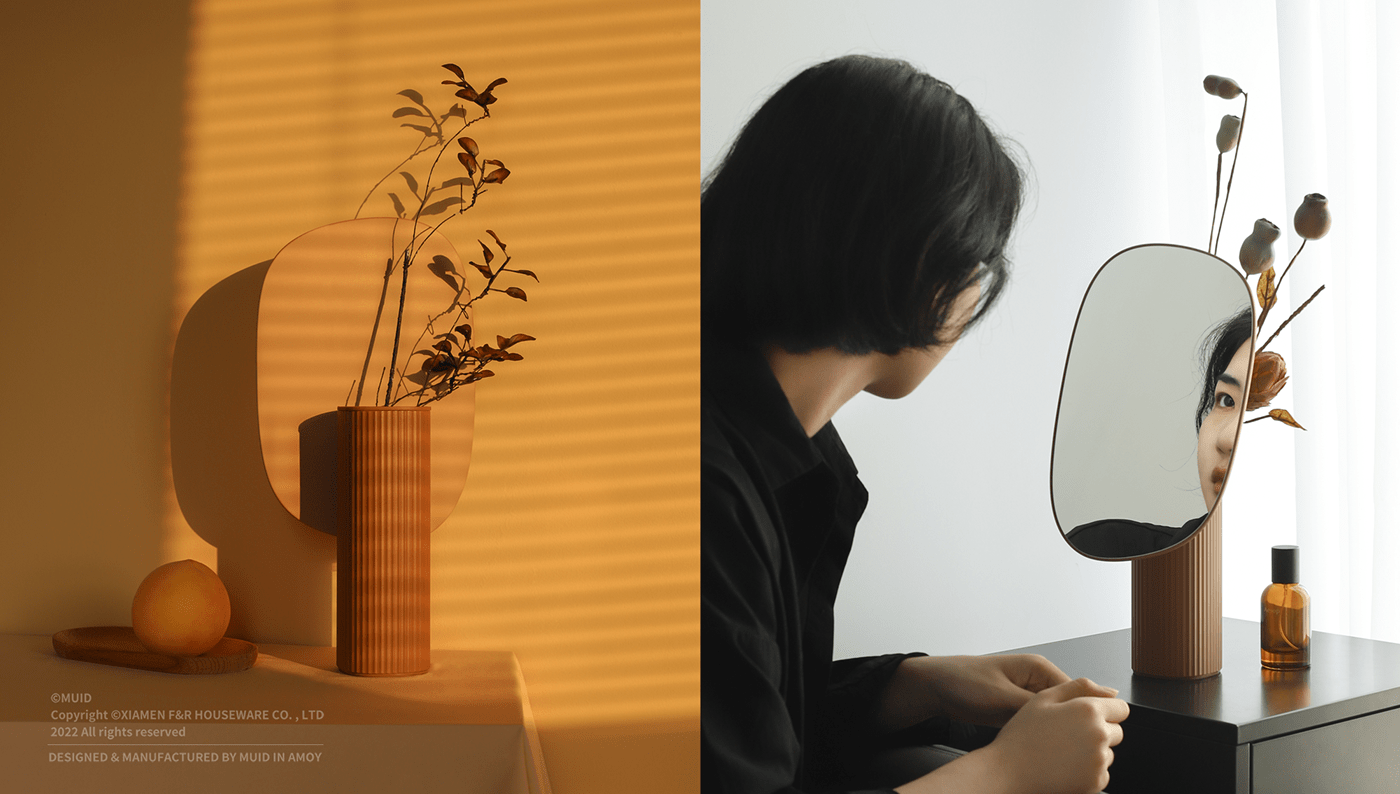 design Muid product design  Product Photography flower vase mirror