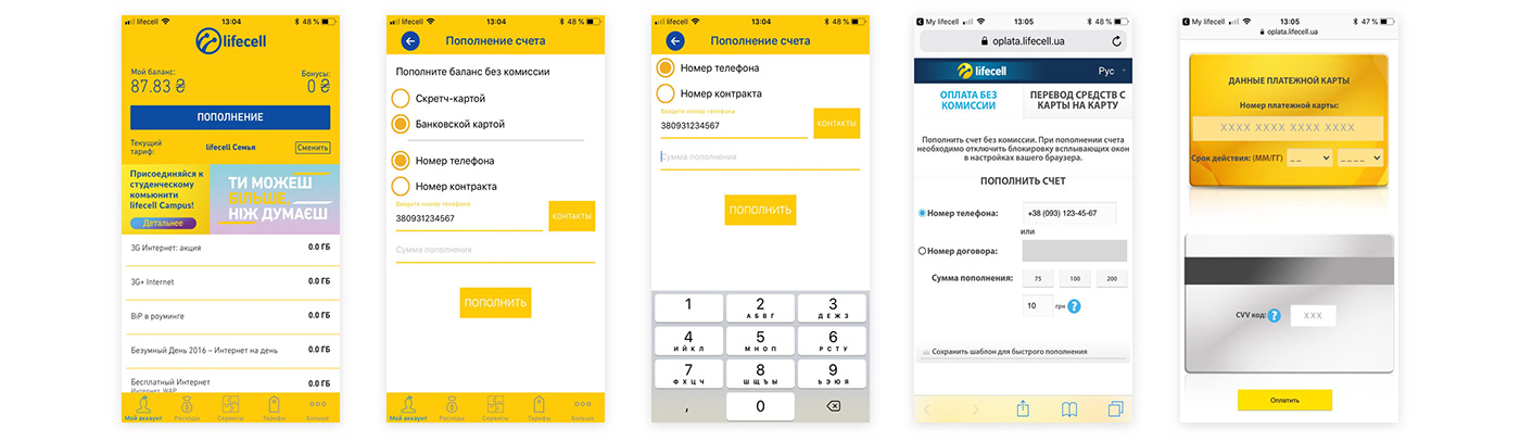 lifecell Mobile Application ios interactions ux UI redesign Case Study design process sketch