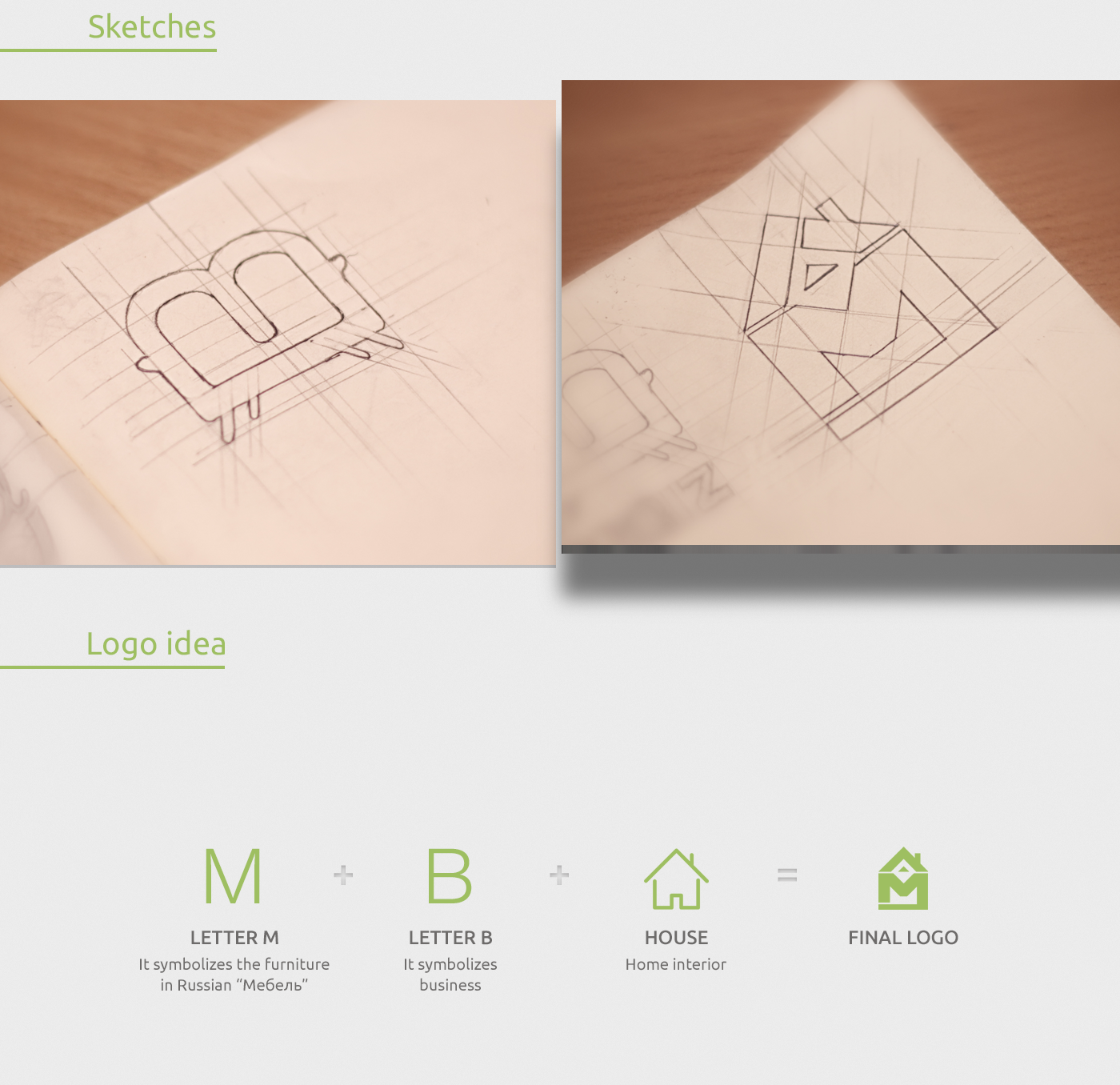 sketch design logo Logotype brand mebiz furniture