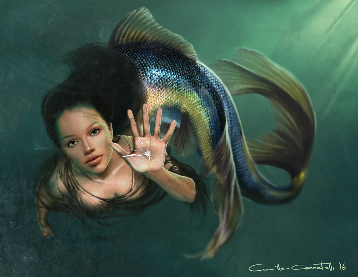 mermaid sirena blue deepdown mermaidgirl beautifulgirl characterdesign digitalart DIGITALDRAWING DigitalIllustration