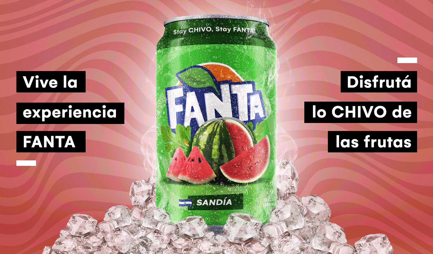 coca coal fanta bebida soda Food  ads design branding  frutas fruits