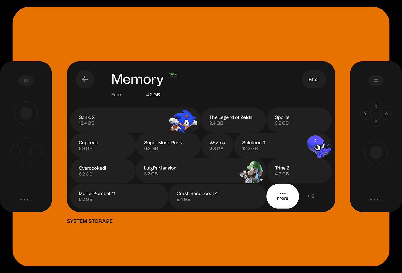 3D animation  concept Gaming Nintendo switch UI ux mario mobile