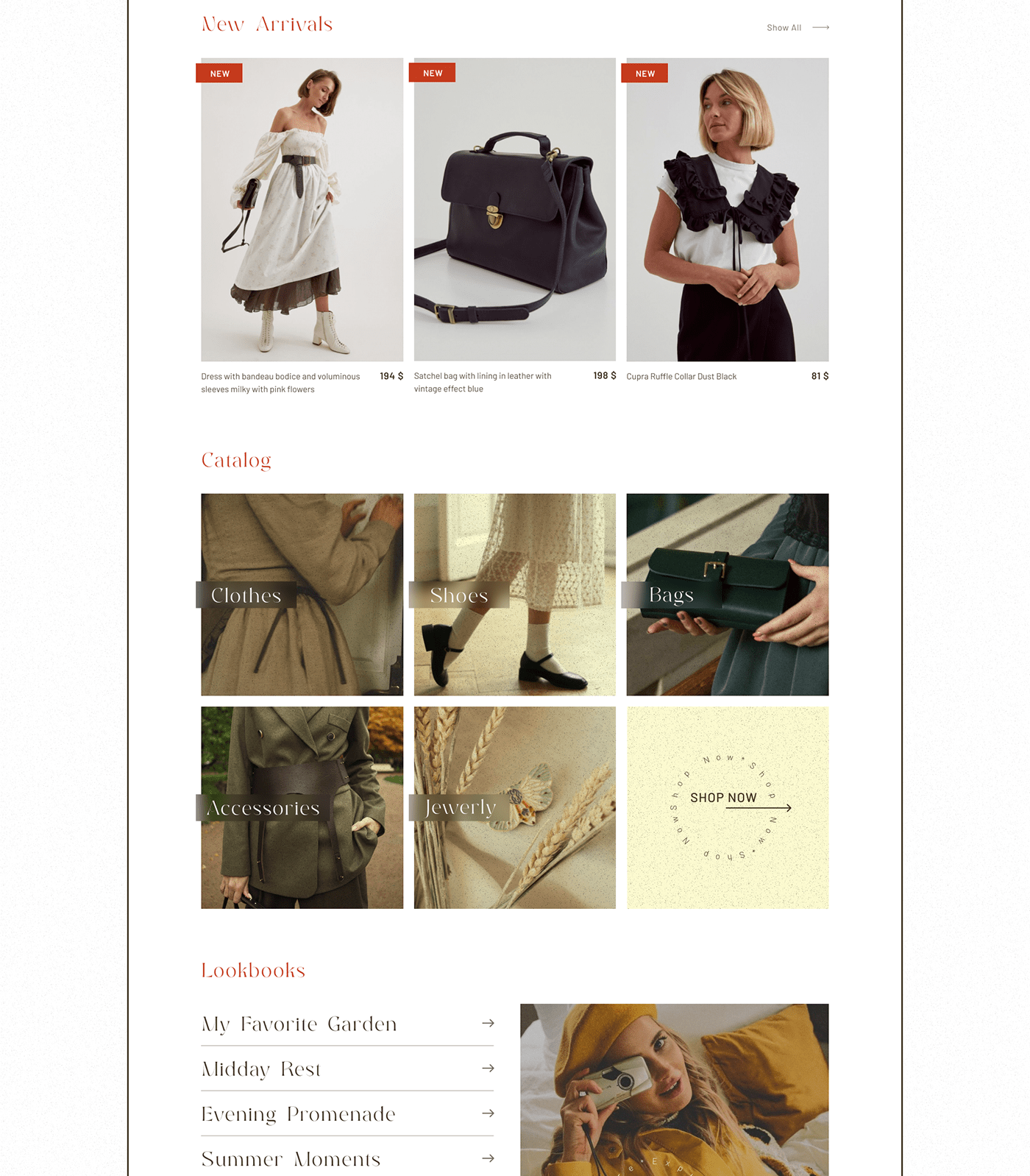 concept e-commerce landing page Minimalism online store store ui design UI/UX Web Design  Website