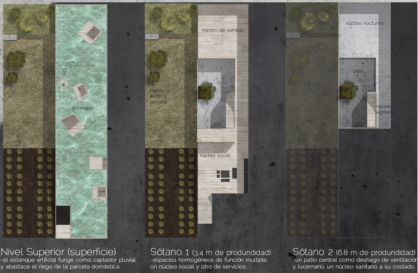 design house underground modern ecological concrete trendy