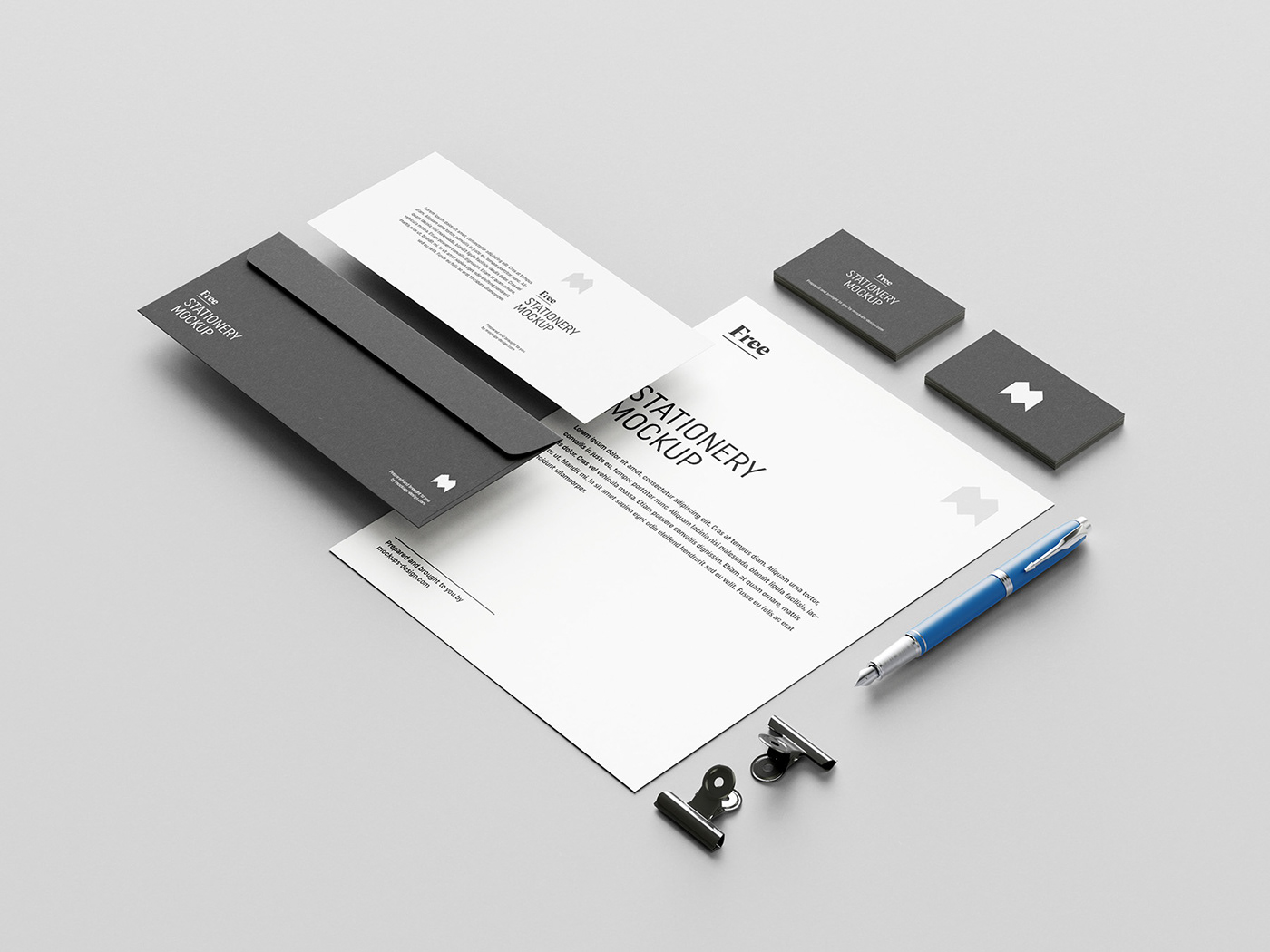 Stationery Mockup Business Cards letterhead us size psd download free
