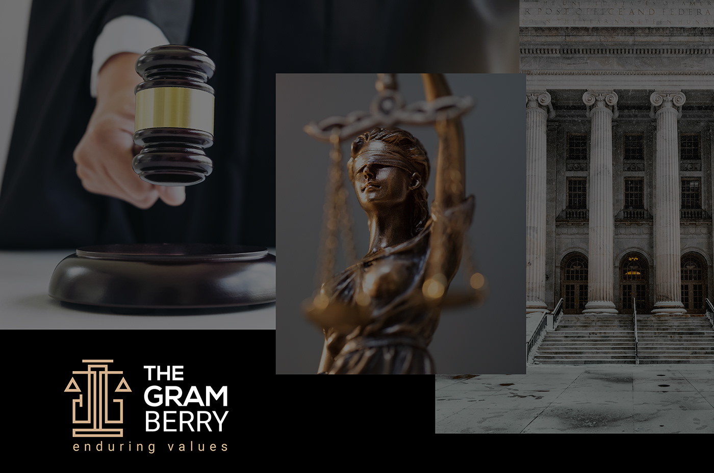 branding  firm gramberry identity Justice law lawyer logo pillar rebranding