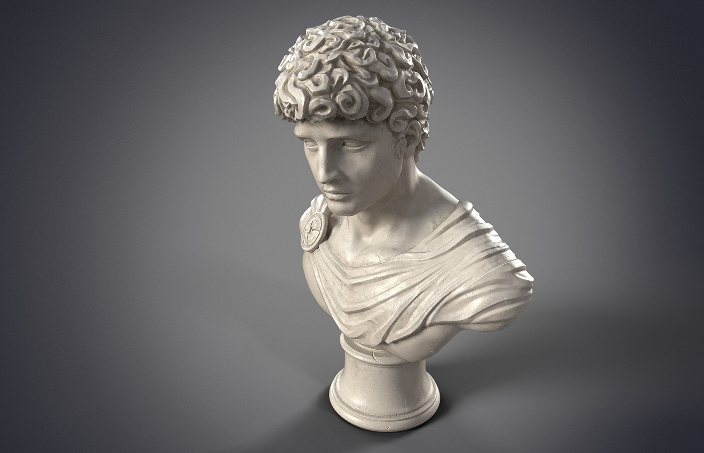 face greek hard surface head Marble museum roman sculpture statue texturing