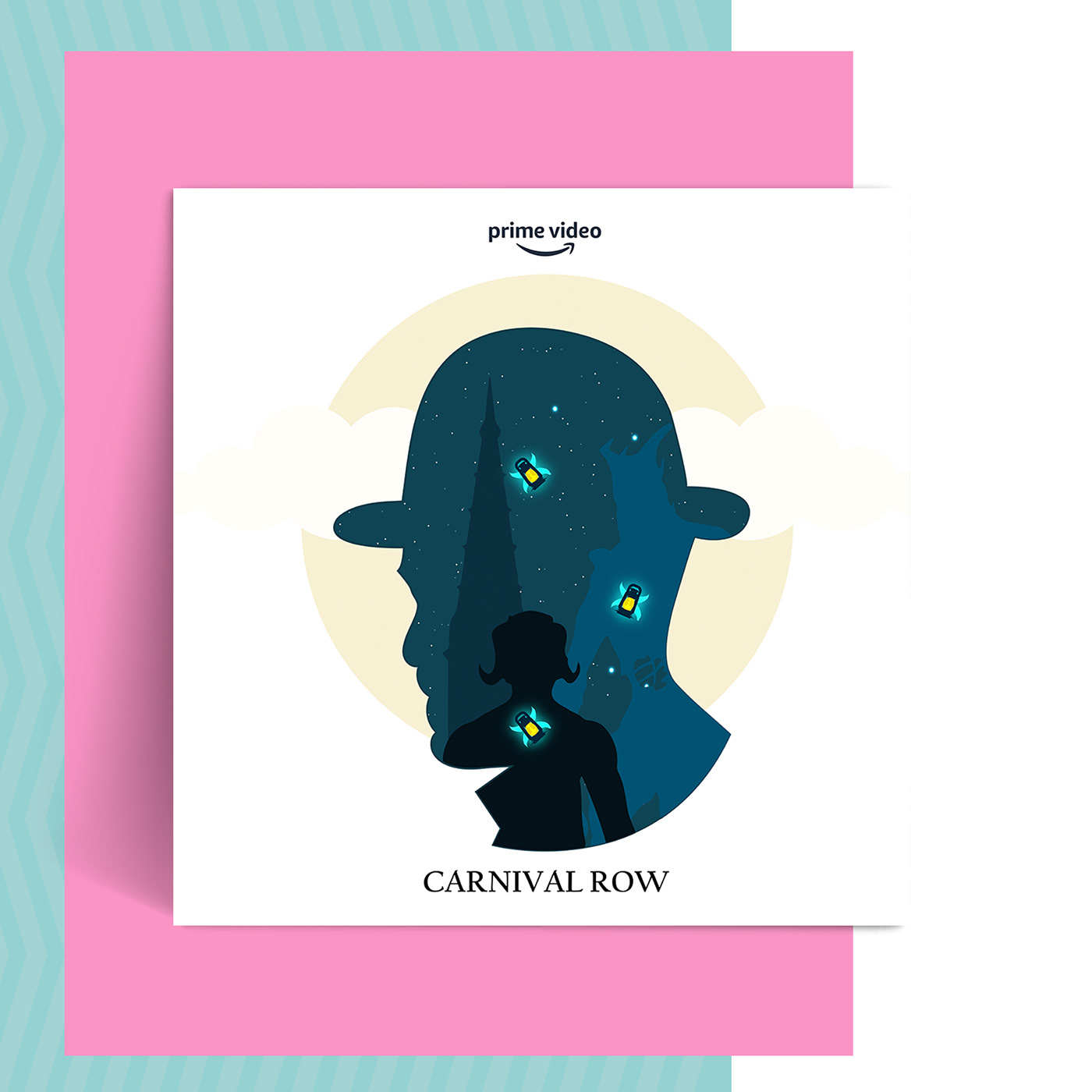 CARA DELEVINGNE Carnival Row digital painting Advertising  graphic design  Socialmedia
