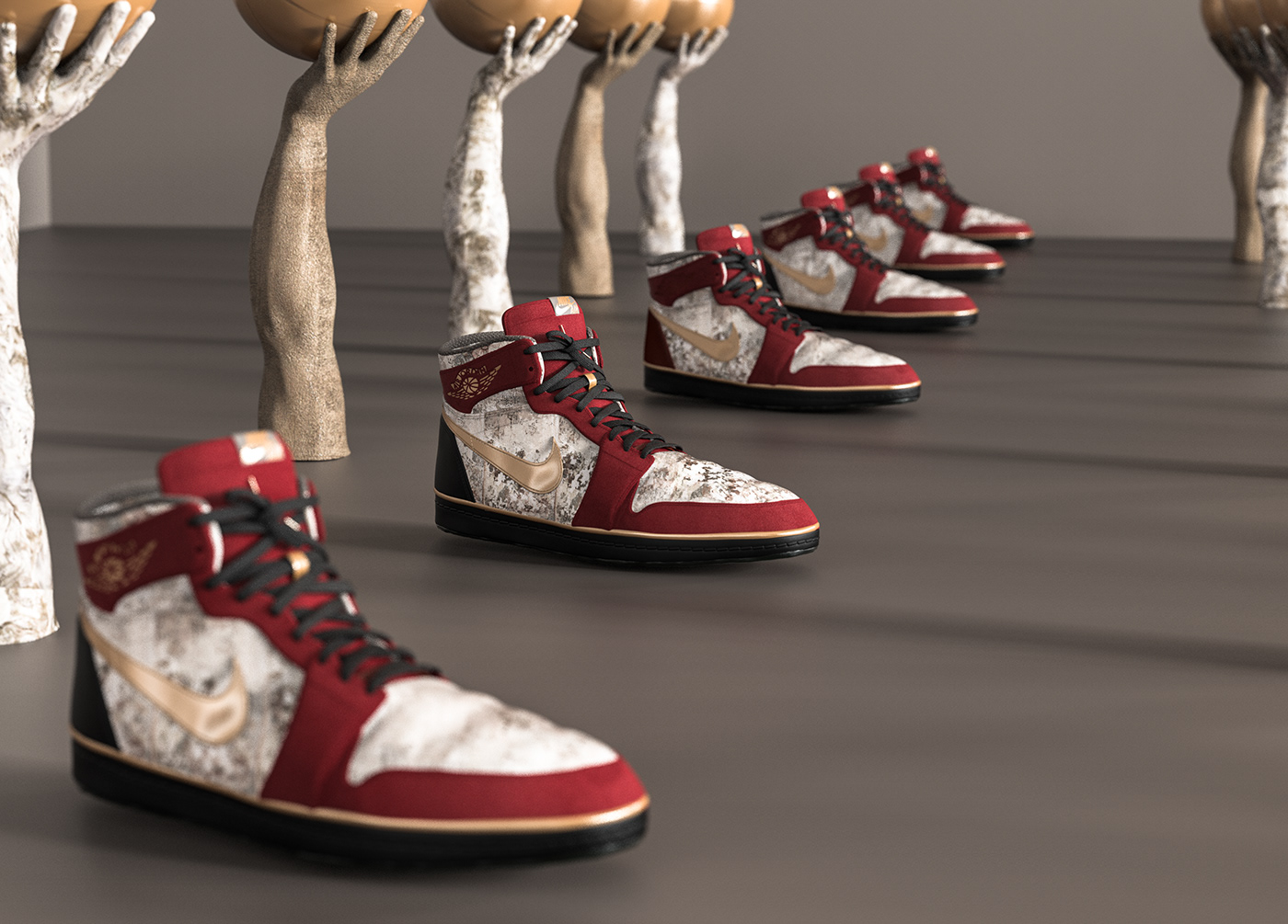 notorious jordan Nike nastplas basketball jumpman design Architectonic sculpture 3D