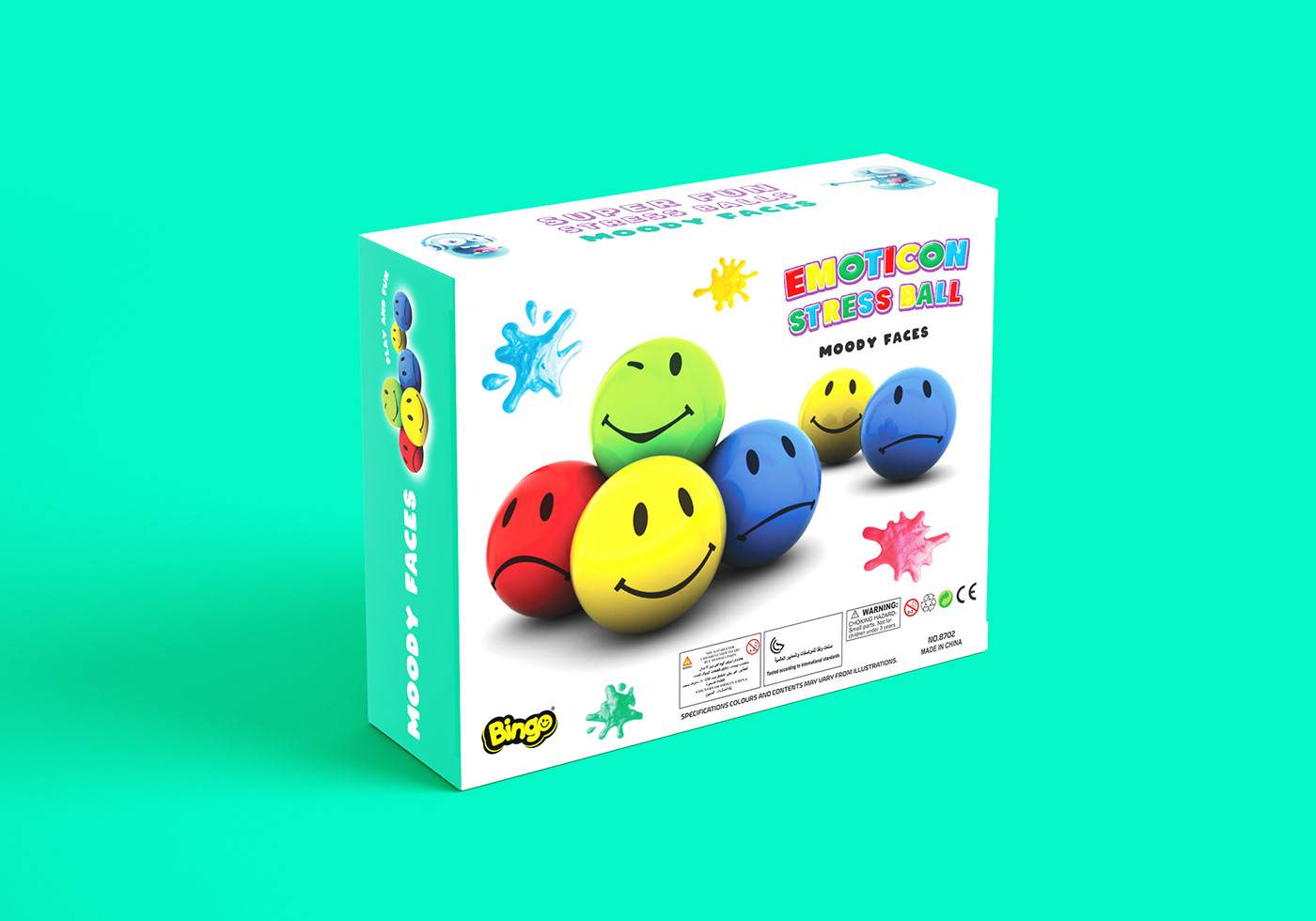 ball box emotions fledged funny kids kids toys package stress ball toy