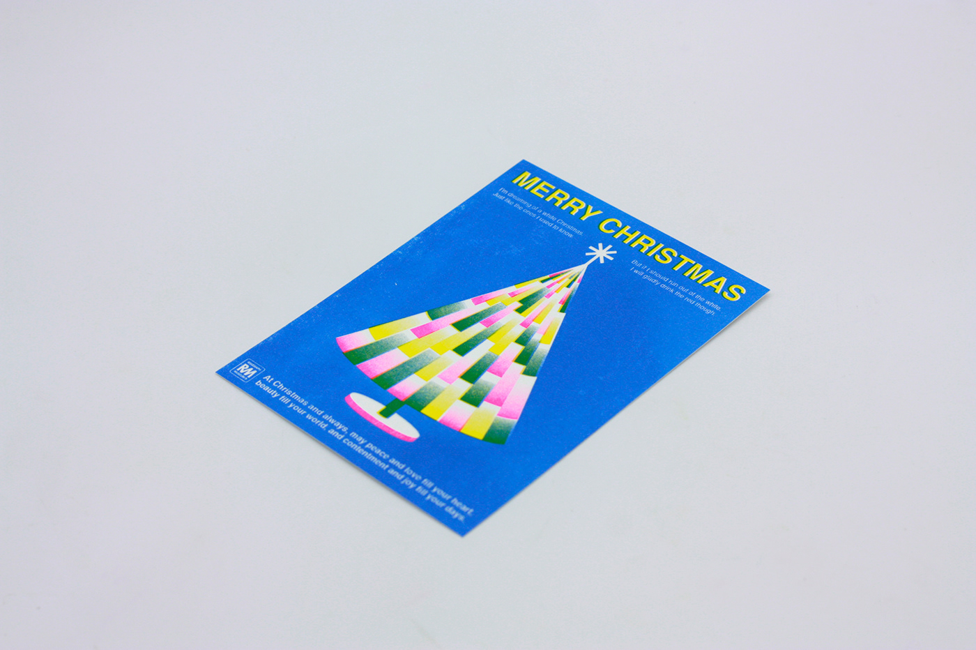 card Christmas color design geometric greeting card print risograph
