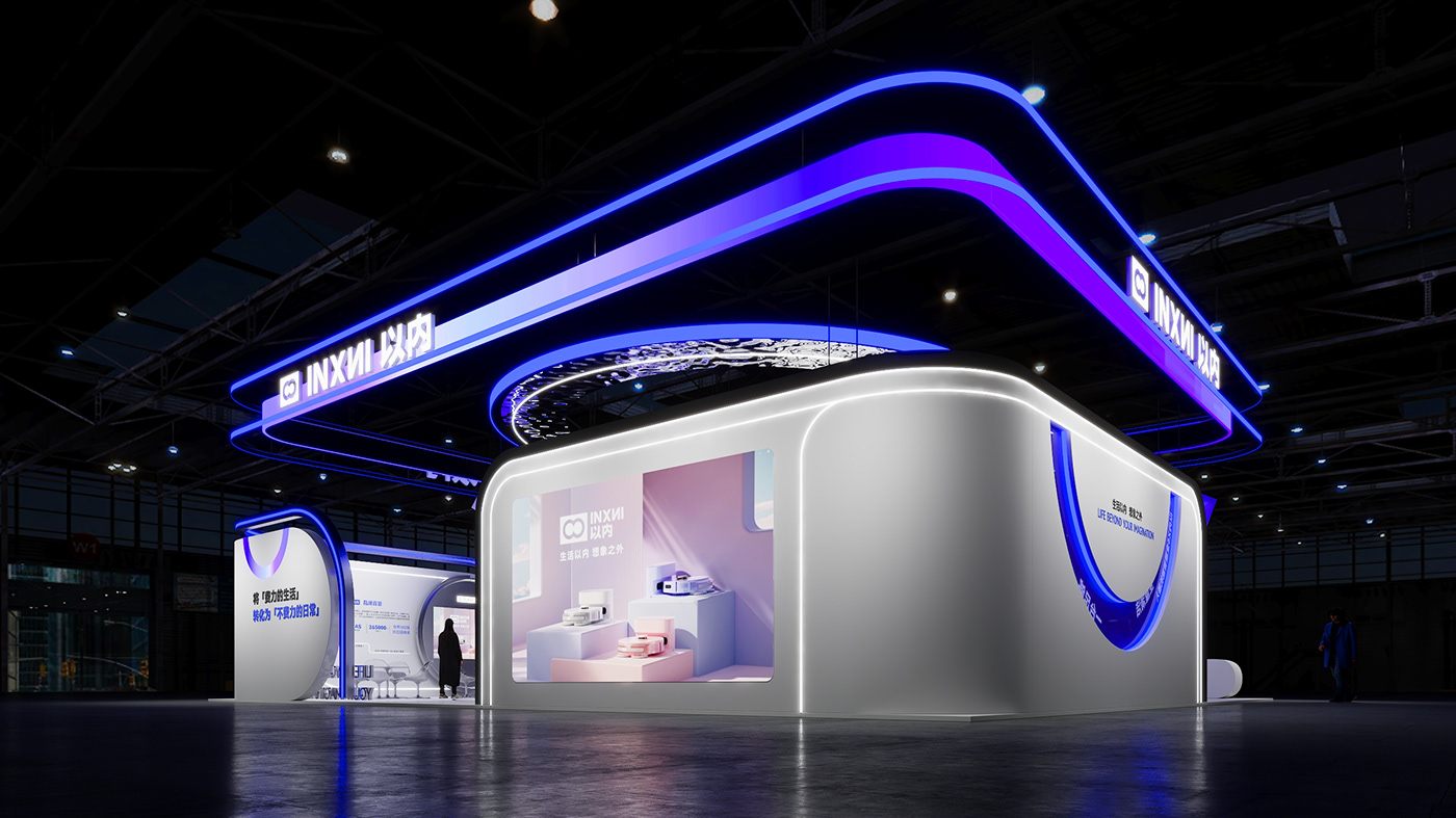 exhibition stand showcase 3d design Space design
