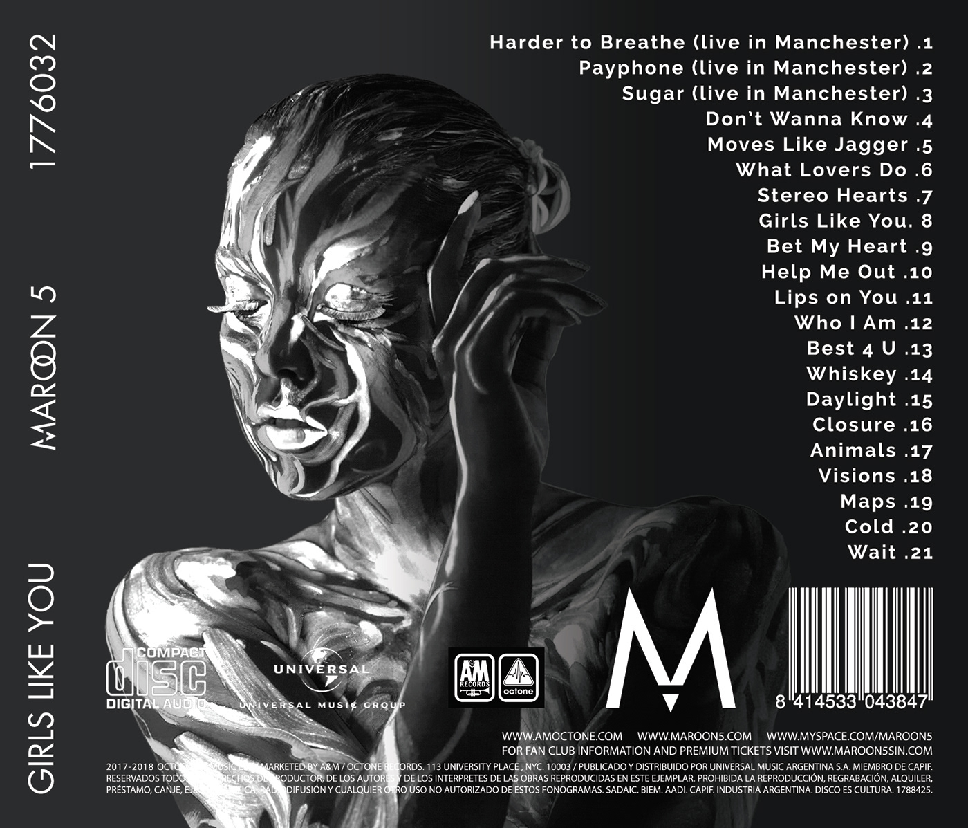 cd music designe graphic maroon 5 grayscale