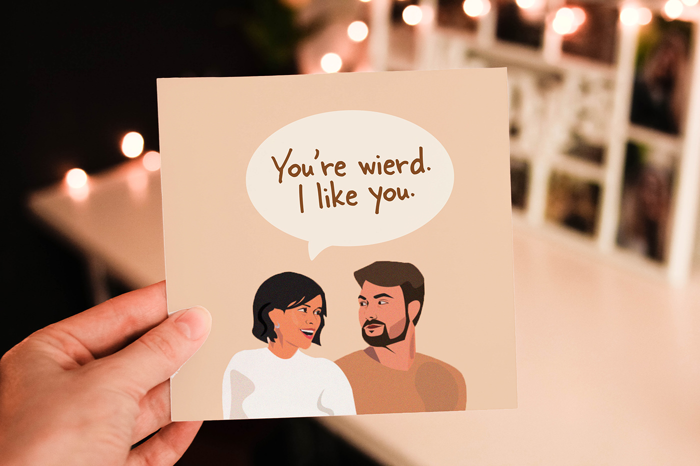 ILLUSTRATION  couple Fun greeting card Love Valentine's Day