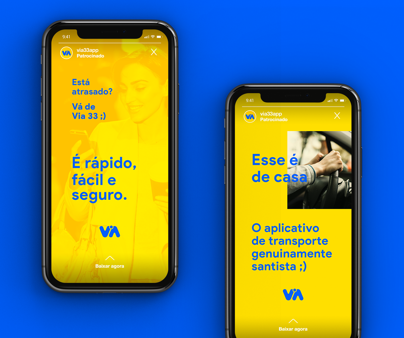 transporte Transport app brand marca blue yellow landing page UI