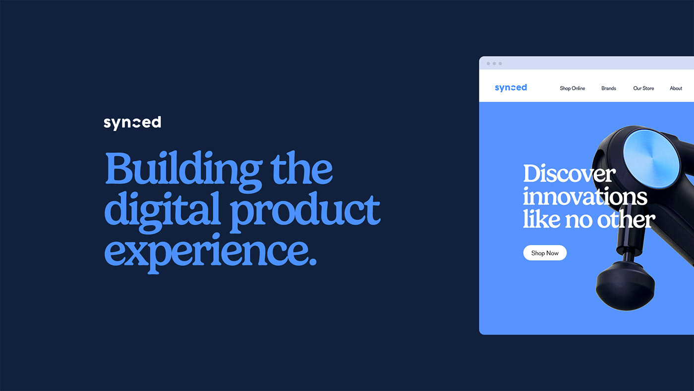 blue brand branding  d2c minimal synced tech Tech Store
