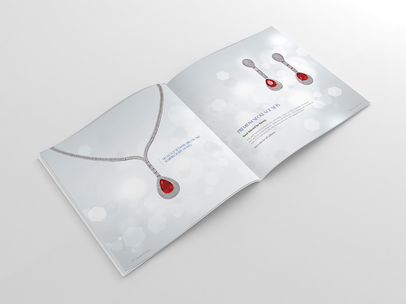 silverware indian jewelry silver brochure branding  intricate clean creative blue