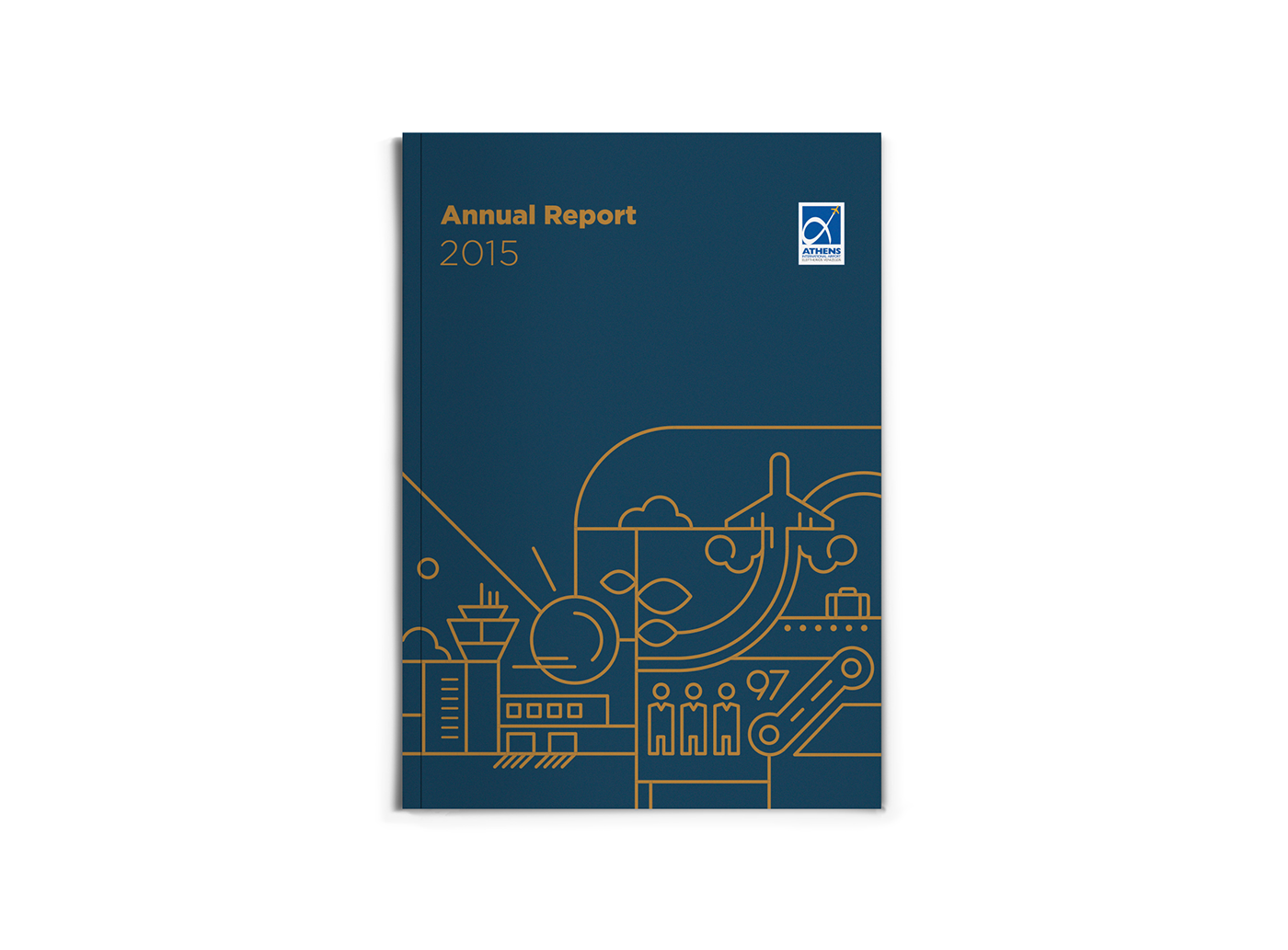 AIA Athens Internationa Airport annual report book edition foil editorial design  ILLUSTRATION 