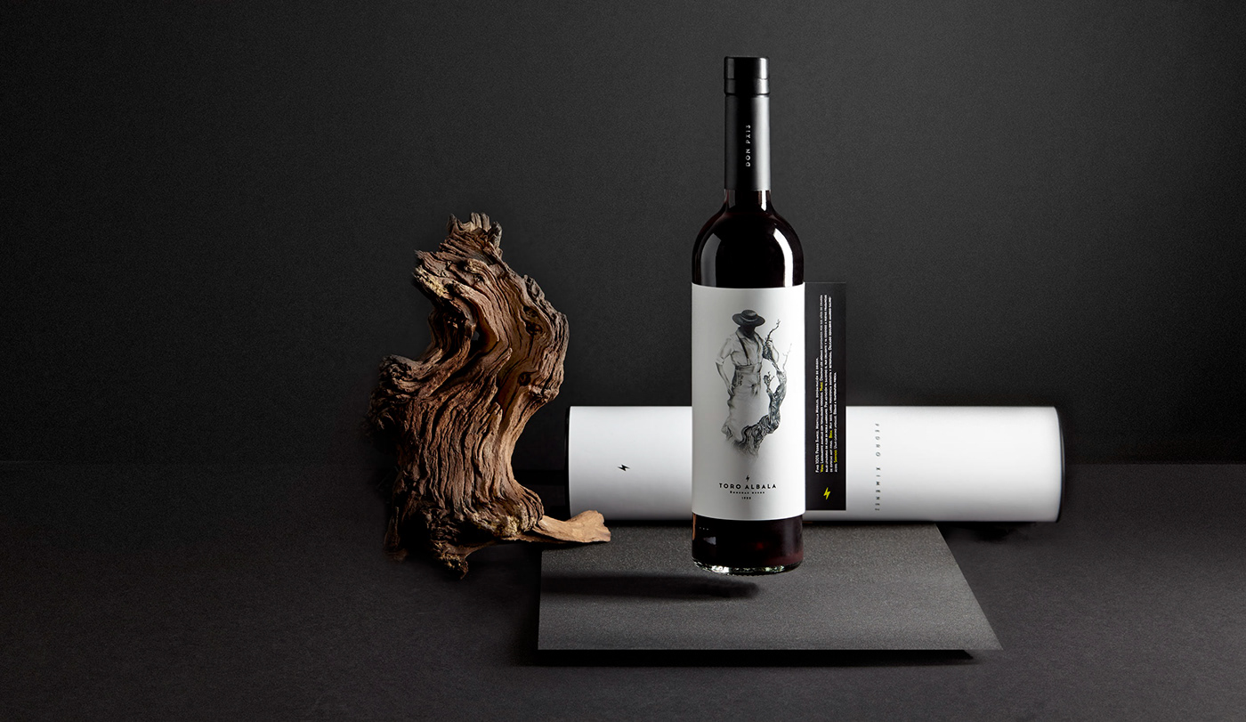 AXT madrid design studio logo identity brand wine bottle Label black toro albalá clean
