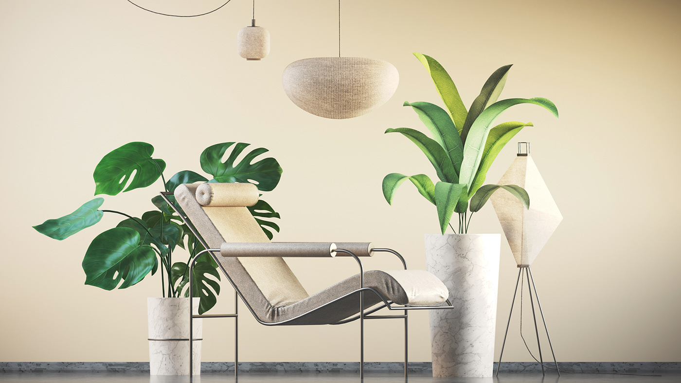 3D interior design  plants Joanna Ławniczak Eletric Relaxation