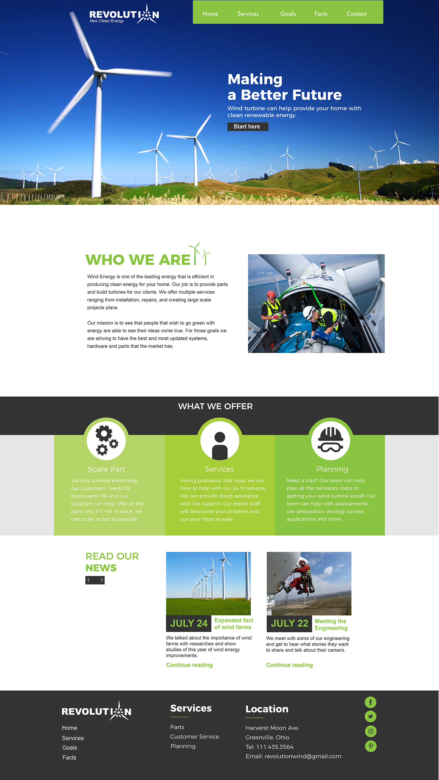 Adobe Portfolio Wind Energy Web Design 