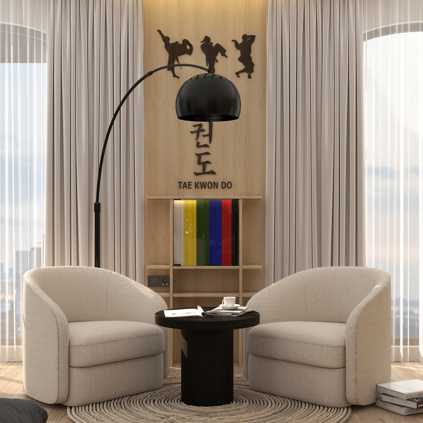 3D 3ds max bedroom Japandi Render rendering sport taekwondo visualization vray