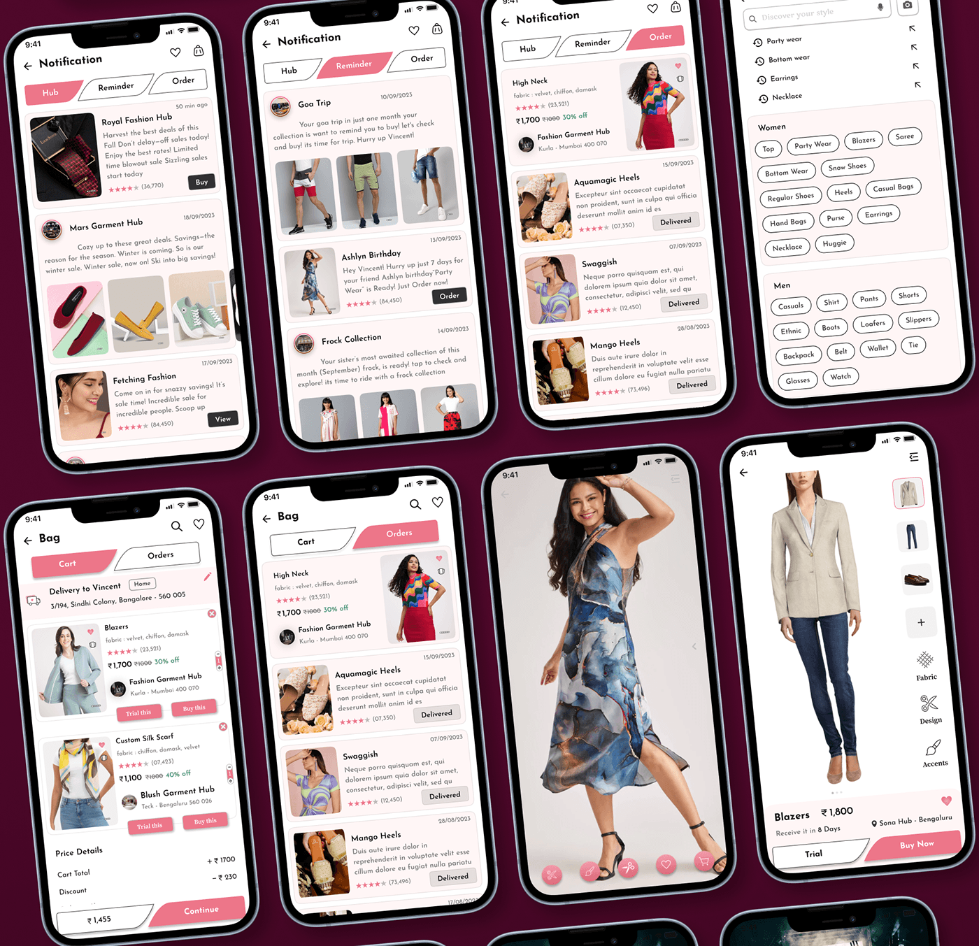 fashion app shopping app E COMMERCE ui ux virtual try on fashy UI UX Case study ar fashion augmented reality custom t-shirt