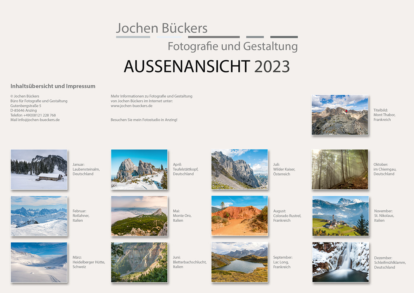 Aussenansicht berge Bildkalender calendar fotokalender   gebirge kalender Landscape mountain Nature