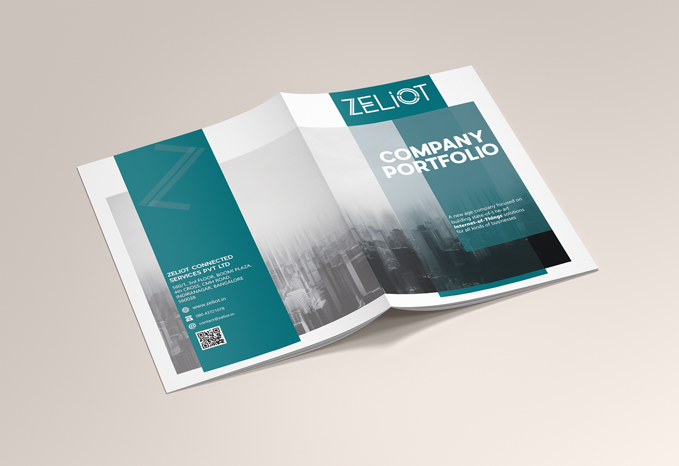 brochure portfolio company portfolio Company Brochure bi fold brochure A4 brochure Promotion products services zeliot