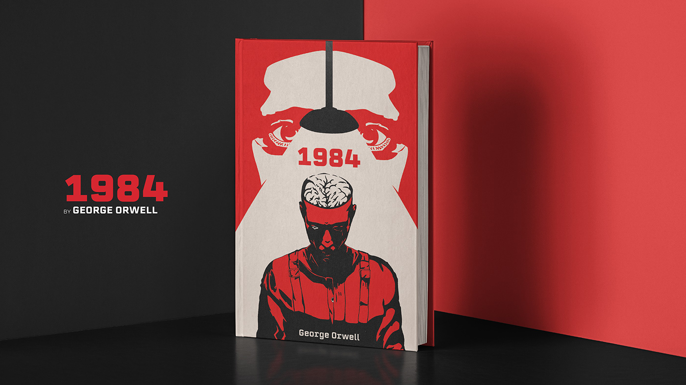 1984 george orwell Big Brother book cover book design book illustration book jacket design Digital Art  George Orwell ILLUSTRATION  Nineteen Eighty-Four