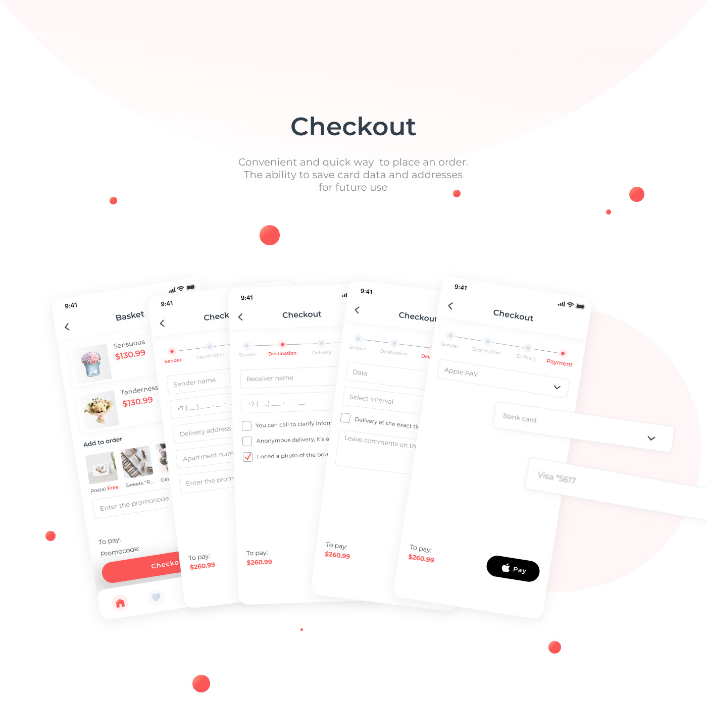 app delivery Ecommerce Flowers ios mobile mobile design trend UI ux