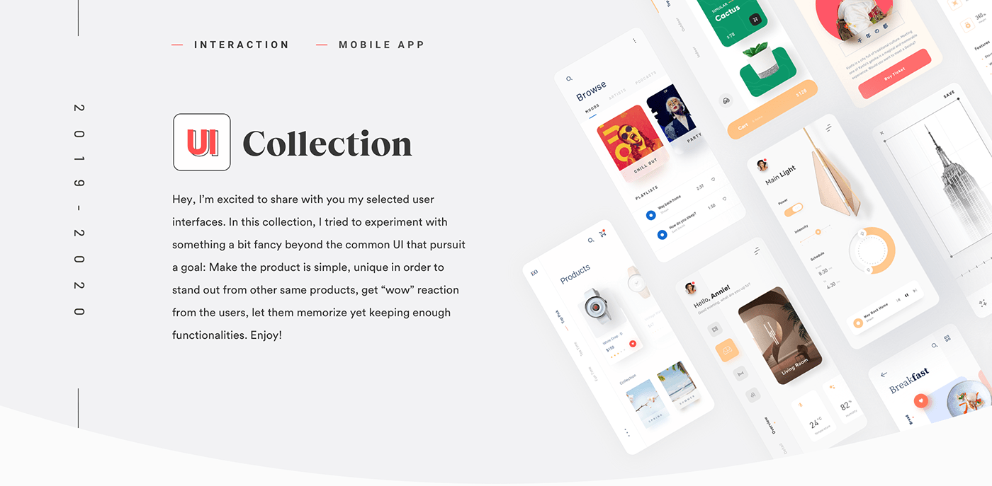 Clean UI Collection cooking minimalist Mobile app photo shop Smart Home UI UI/UX