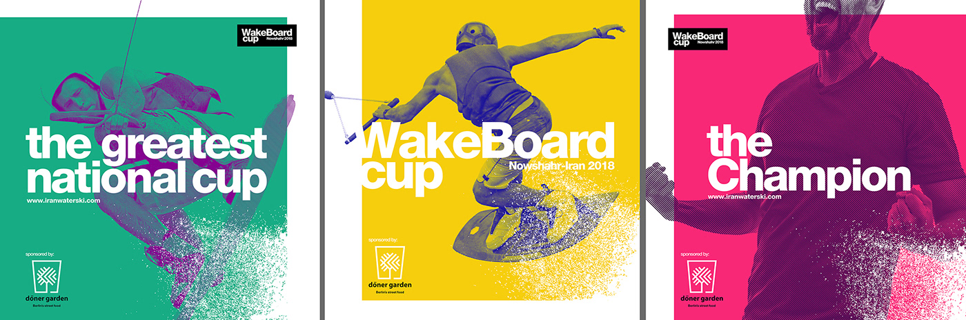 poster Wake Boarding Ski graphic design  art direction  diagonal line Ali Zamani water ski SPORT CUP board games
