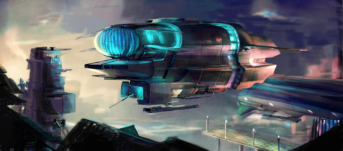 #concept art #Sci Fi #spaceships #aliens #2d sketch #Speed Paint #painting #sketch