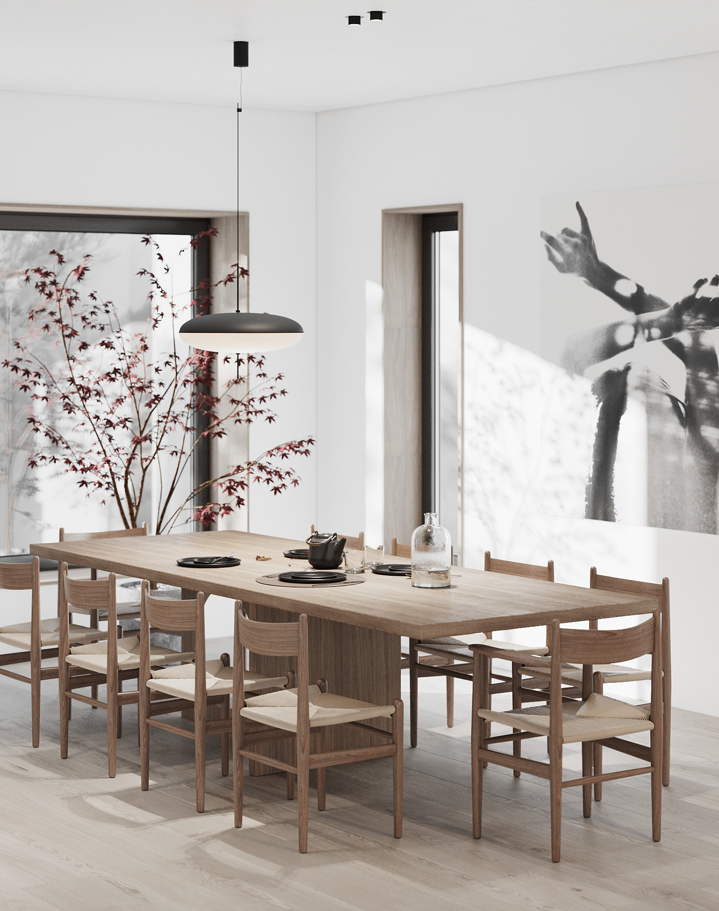 asian design grok home Interior japanese kitchen Scandinavian White wood