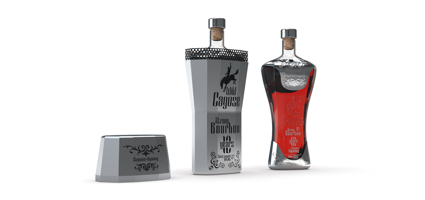 bottle design Packaging package design  3D 3d modeling product design  liquor Whiskey alcohol branding 