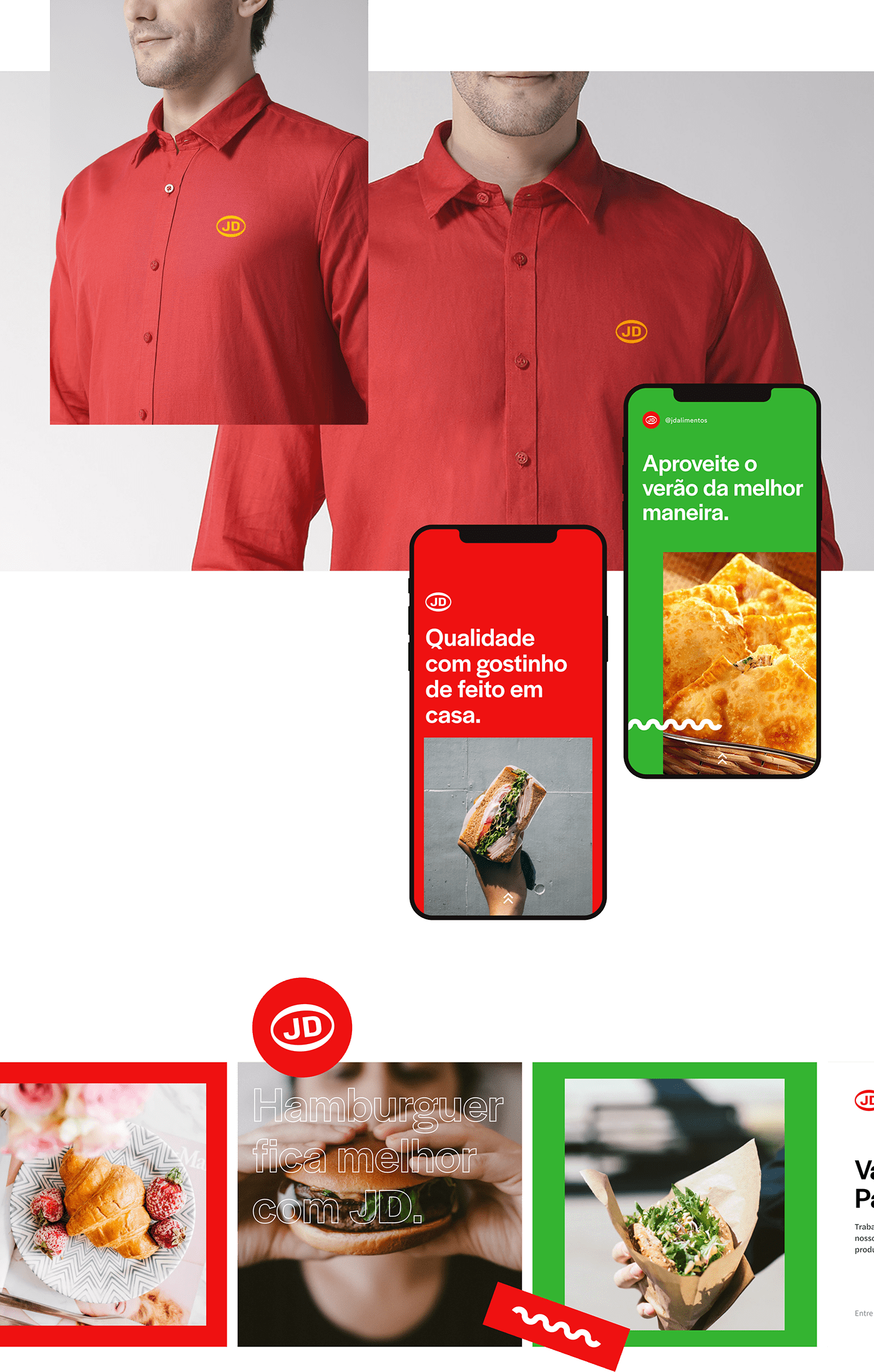 Uniform for JD Alimentos and some social media images
