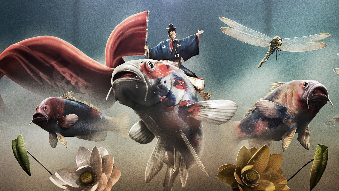 Affinity art dream fantasy fish ILLUSTRATION  japan japanese koi retouching 
