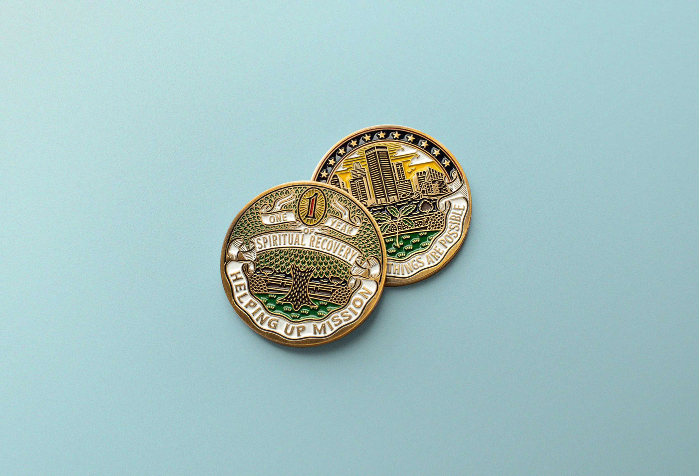 ILLUSTRATION  design coin challenge coin enamel Enamel Pin token mission