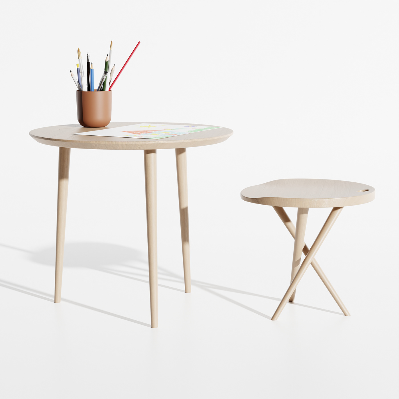 blender design designer furniture interior design  living room product design  Render side table wood
