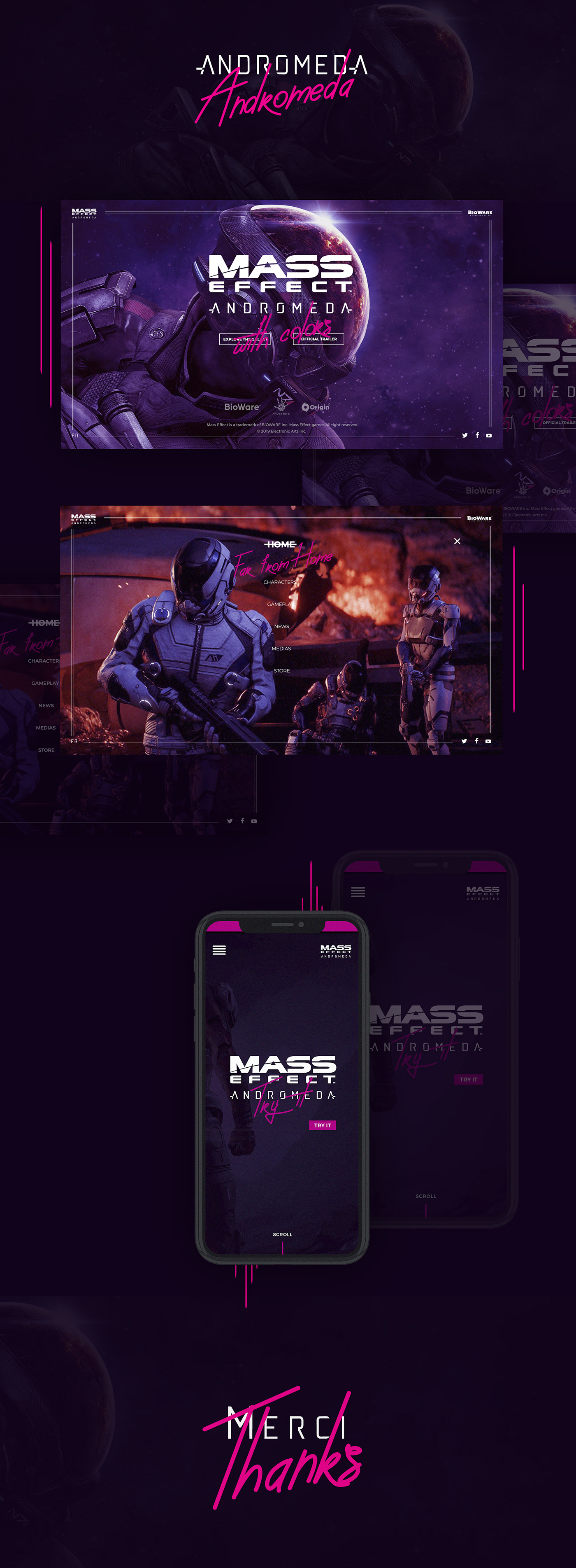 Retro neon mass effect Games Webdesign Space  Andromeda Star Citizen